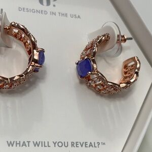 Elegant Purple and Gold Hoop Earrings